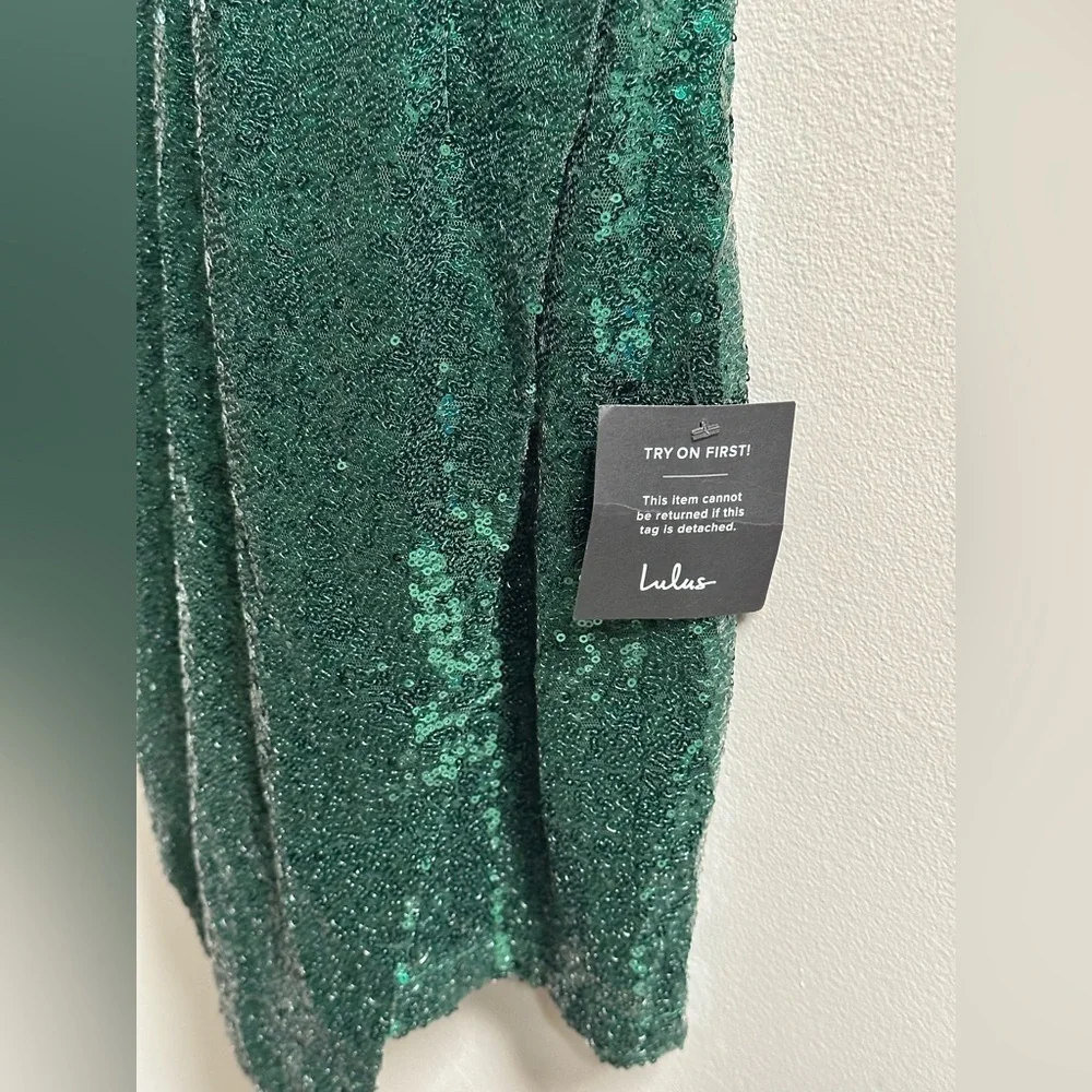 NEW Lulus Hilaria Emerald Green Sequin Bodycon Mini Dress Women’s XS Glitz Glam - Picture 7 of 13